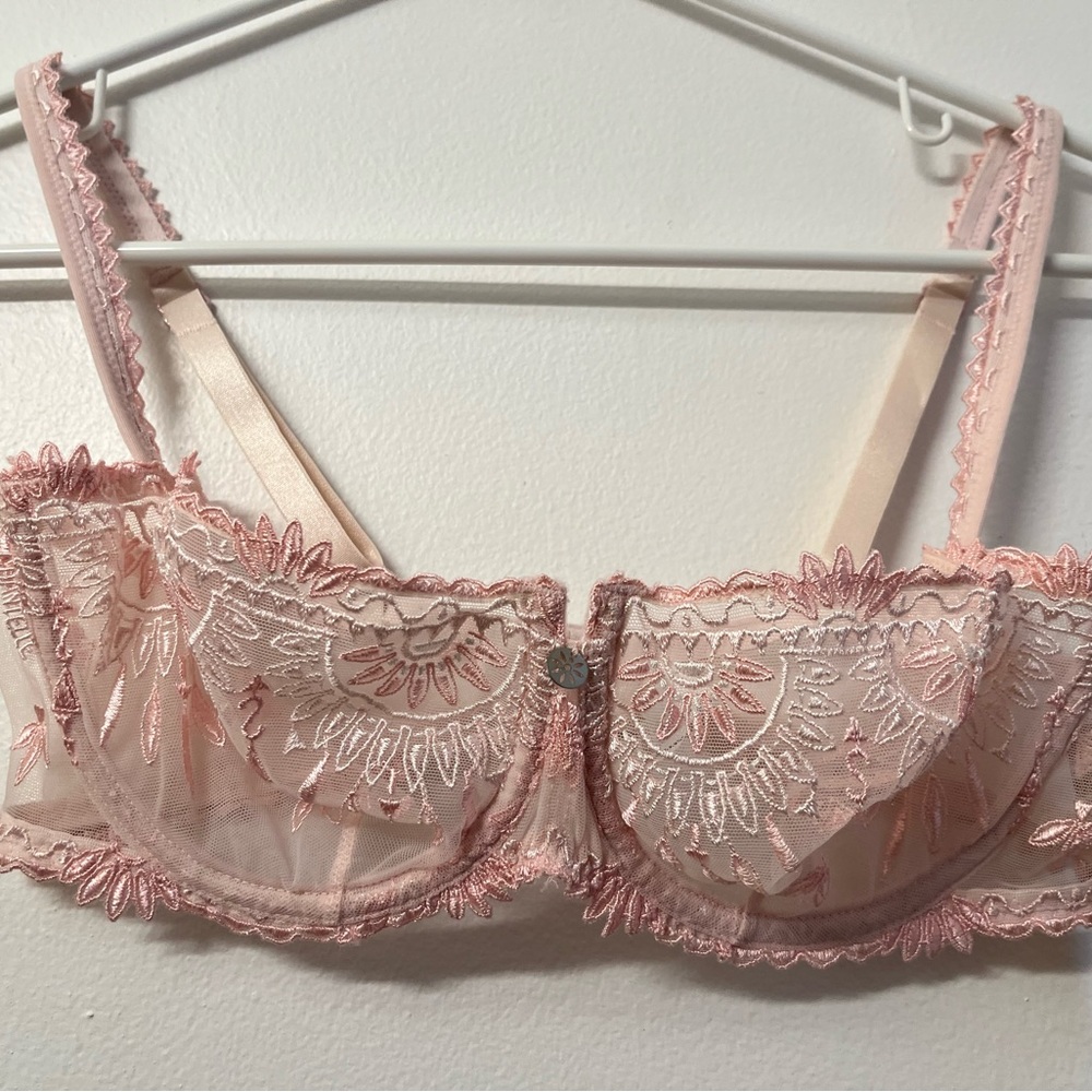 Chantelle Sheer Mesh Demi Underwire Bra - Rosee (Pink) 3695 Size 34D